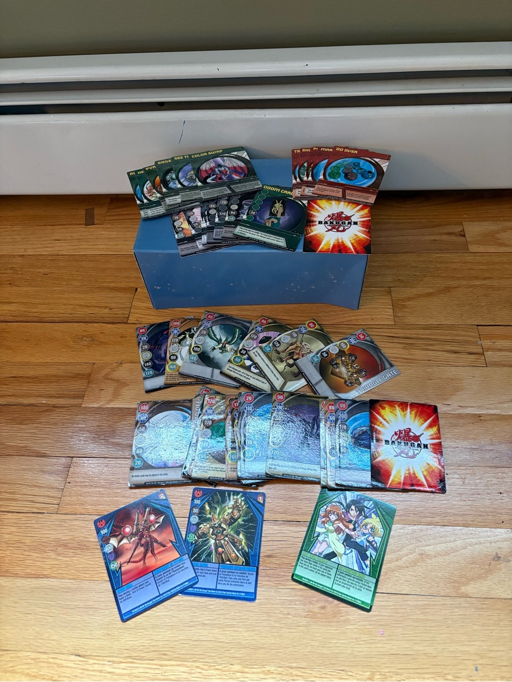 Bakugan Kids Trading Card Game Card Lot - Blue & Green Booster Selection